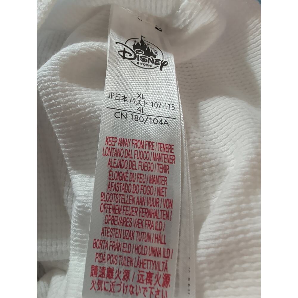 Women's Disney Japan Mickey & Minnie LOVE Shirt XL White Long Sleeve thermal NEW - Picture 9 of 11